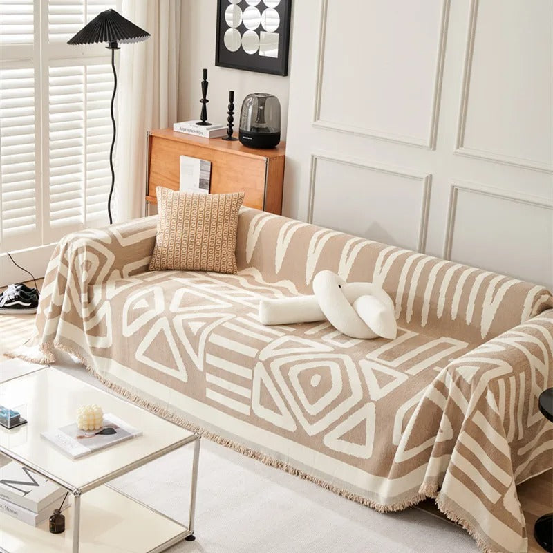 Housse de canapé Beige abstrait