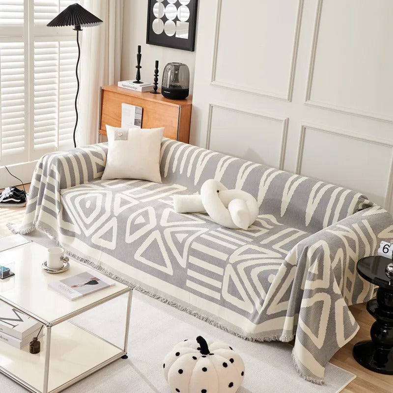 Housse de canapé Gris abstrait